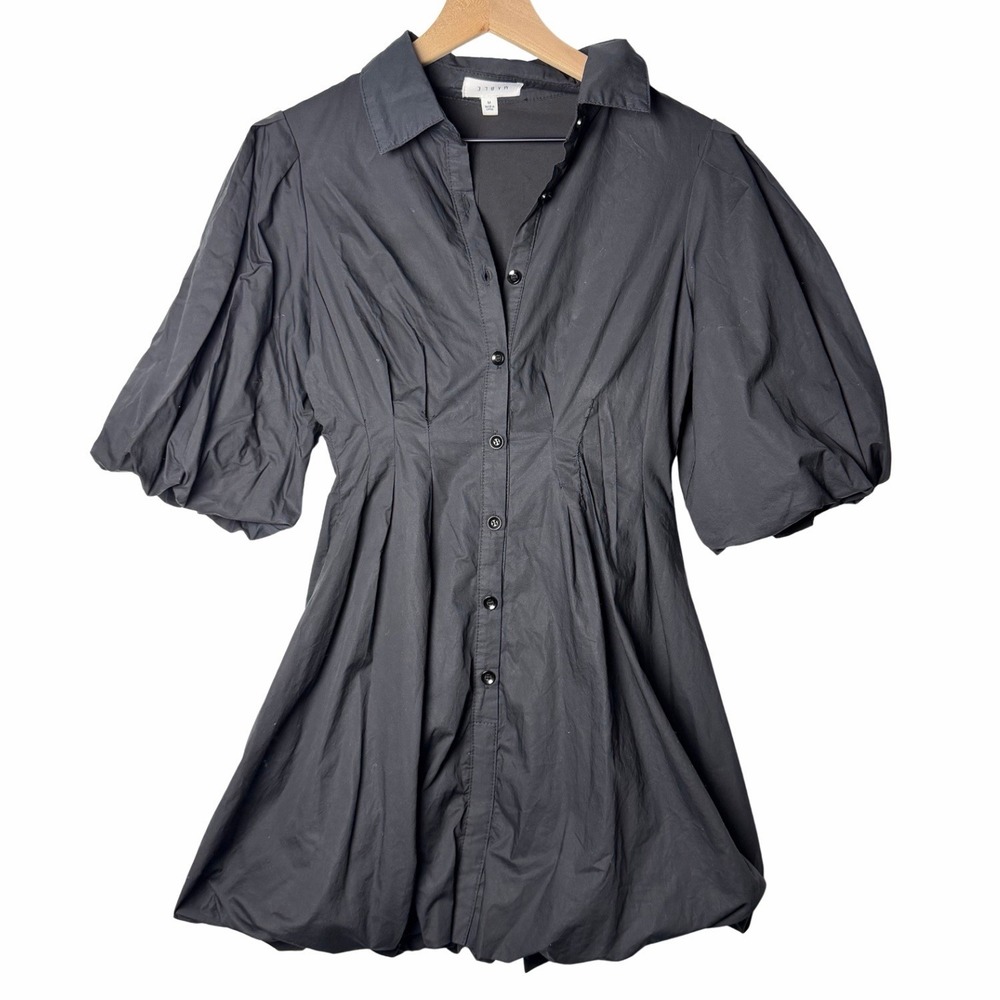 Mable Puff Sleeve Black Mini Dress Womens M Coquette Soft Girl Romantic Cottage